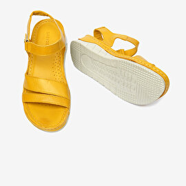 Kadın Sarı Hakiki Deri Sandalet 4Y2FS57472-6