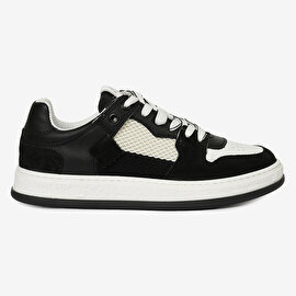 Kadın Siyah Beyaz Hakiki Deri Sneaker Ayakkabı 4Y2SA33290-2