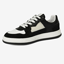 Kadın Siyah Beyaz Hakiki Deri Sneaker Ayakkabı 4Y2SA33290-3