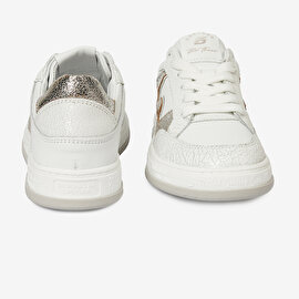 Kadın Beyaz Gümüş Hakiki Deri Sneaker Ayakkabı 4Y2SA33291-7