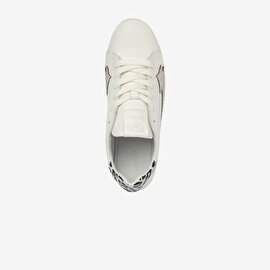 Kadın Beyaz Gümüş Hakiki Deri Sneaker Ayakkabı 4Y2SA33370-4