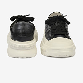 Kadın Siyah Beyaz Hakiki Deri Sneaker Ayakkabı 4Y2SA33400-7