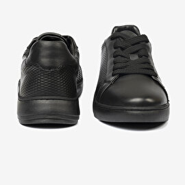 Kadın Siyah Hakiki Deri Sneaker Ayakkabı 4Y2SA33600-7