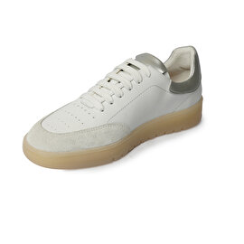 Kadın Beyaz Gümüş Hakiki Deri Sneaker Ayakkabı 4Y2SA45160-3