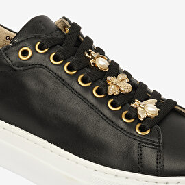 Kadın Siyah Hakiki Deri Sneaker Ayakkabı 4Y2SA50738-5