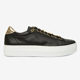 Kadın Siyah Hakiki Deri Sneaker Ayakkabı 4Y2SA50738-2
