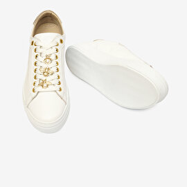 Kadın Beyaz Hakiki Deri Sneaker Ayakkabı 4Y2SA50738-6