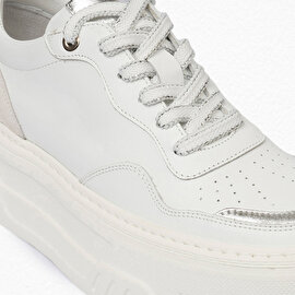 Kadın Beyaz Gümüş Sneaker Ayakkabı 4Y2SA59041-5