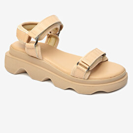 Kadın Krem Hakiki Deri Sandalet 4Y2WS59059-1