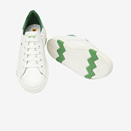 Erkek Çocuk Beyaz Yeşil Hakiki Deri Sneaker Ayakkabı 4Y5NA59501-6