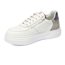 Kız Çocuk Beyaz Pembe Hakiki Deri Sneaker Ayakkabı 4Y5ZA59507-2