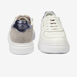 Kız Çocuk Beyaz Pembe Hakiki Deri Sneaker Ayakkabı 4Y5ZA59507-7