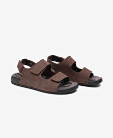 Erkek Kahverengi Nubuk Hakiki Deri Sandalet 5Y1CS64685	-3