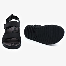 Erkek Siyah Nubuk Hakiki Deri Sandalet 5Y1CS64685-6