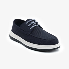 Erkek Lacivert Nubuk Hakiki Deri Oxford Ayakkabı 5Y1FA64695-2