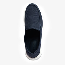 Erkek Lacivert Nubuk Hakiki Deri Loafer Ayakkabı 5Y1FA64696-4