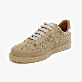 Kadın Bej Hakiki Deri Sneaker Ayakkabı 5Y2UA34381-3