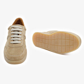 Kadın Bej Hakiki Deri Sneaker Ayakkabı 5Y2UA34381-6