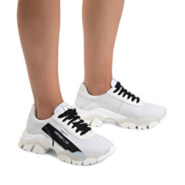 GreyderLAB Kadın Beyaz Hakiki Deri Spor Ayakkabı GL22104-2