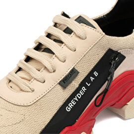 GreyderLAB Kadın Bej Hakiki Deri Sneaker Ayakkabı GL22104