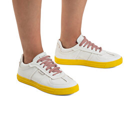 GreyderLAB Kadın Beyaz Hakiki Deri Sneaker Ayakkabı GL22172-2