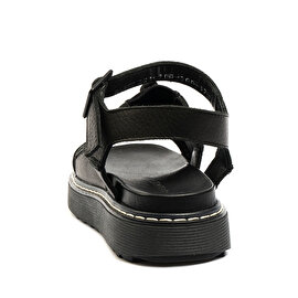 GreyderLAB Kadın Siyah Hakiki Deri Sandalet GL22194-7