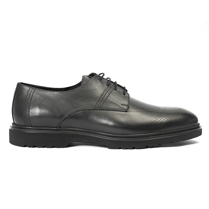 Erkek Siyah Hakiki Deri Klasik Ayakkabı 2K1KA75017