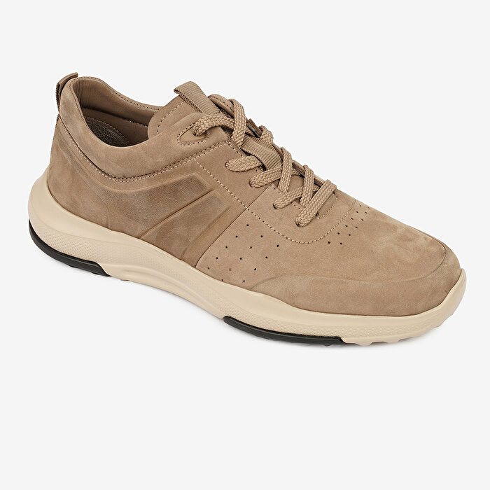 Erkek Vizon Hakiki Deri Sneaker Ayakkabı 4K1UA17750