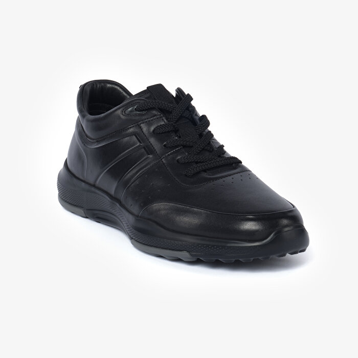 Erkek Siyah Hakiki Deri Sneaker Ayakkabı 4K1UA17750