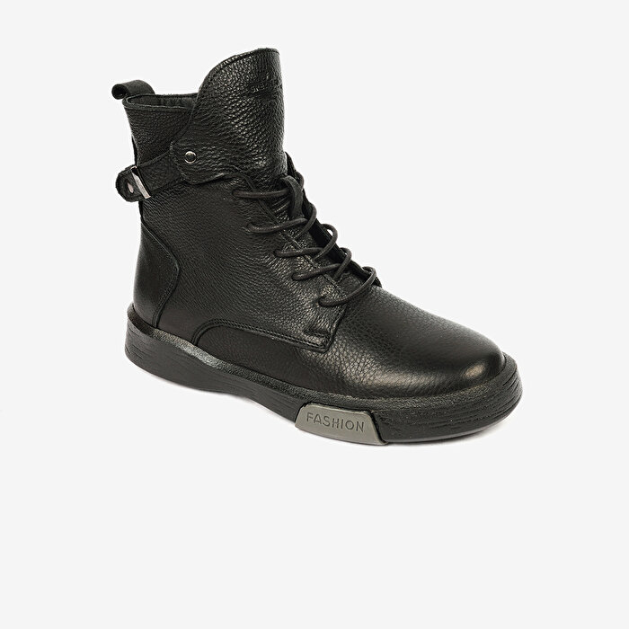 Kadın Siyah Hakiki Deri Sneaker Bot 4K2SB30900S