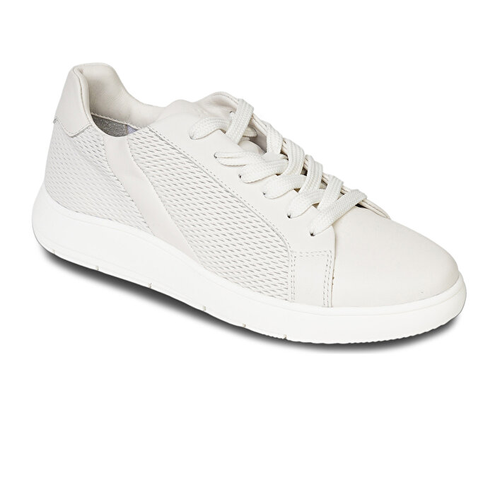 Kadın Kirli Beyaz Hakiki Deri Sneaker Ayakkabı 4Y2SA33600