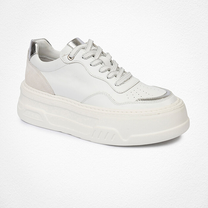 Kadın Beyaz Gümüş Sneaker Ayakkabı 4Y2SA59041
