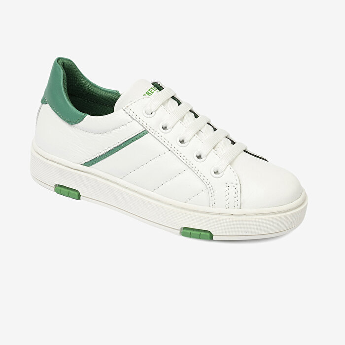 Erkek Çocuk Beyaz Yeşil Hakiki Deri Sneaker Ayakkabı 4Y5NA59501