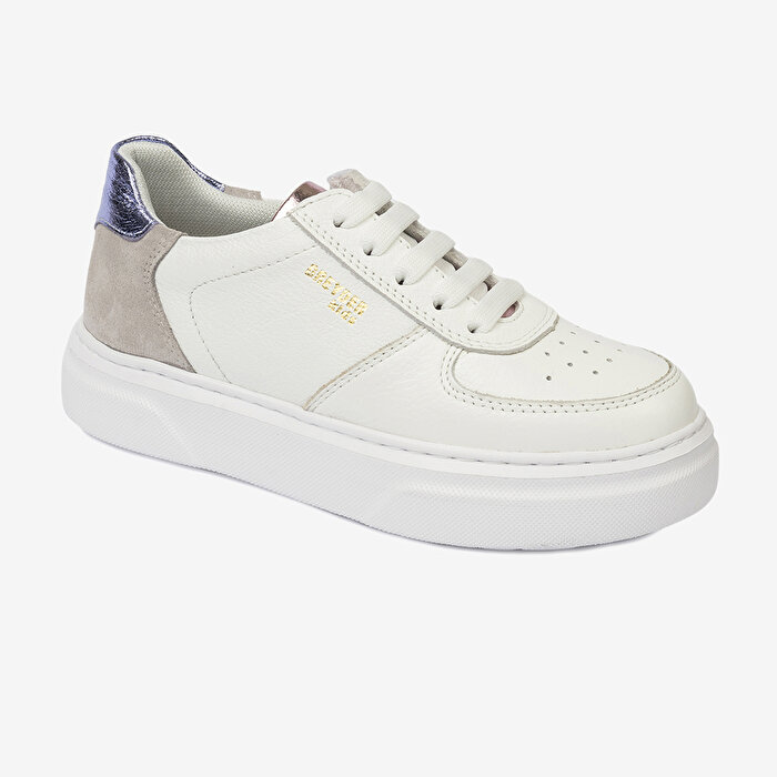 Kız Çocuk Beyaz Pembe Hakiki Deri Sneaker Ayakkabı 4Y5ZA59507